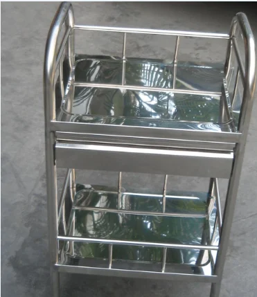 FY-E004 Best Selling ECG Trolley Stainless Steel Medical Cart with One Drawer