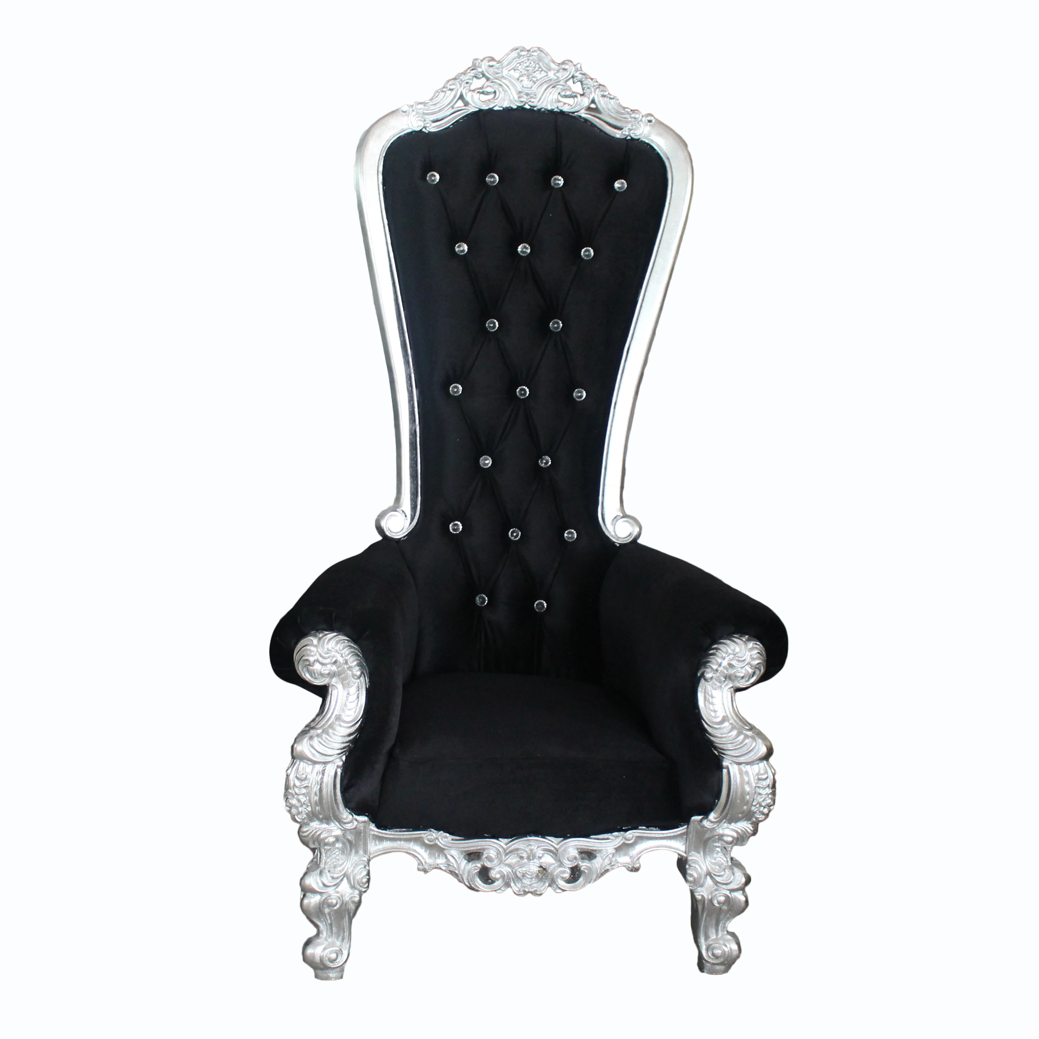 High Back King Chair Throne Solid Wood Modern Antique Style Wedding Furniture Rental for Hotels