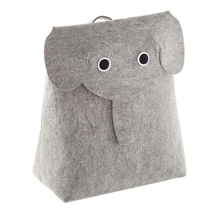 2019 Huafeng trending felt storage organizer basket elephant felt toy basket laundry basket