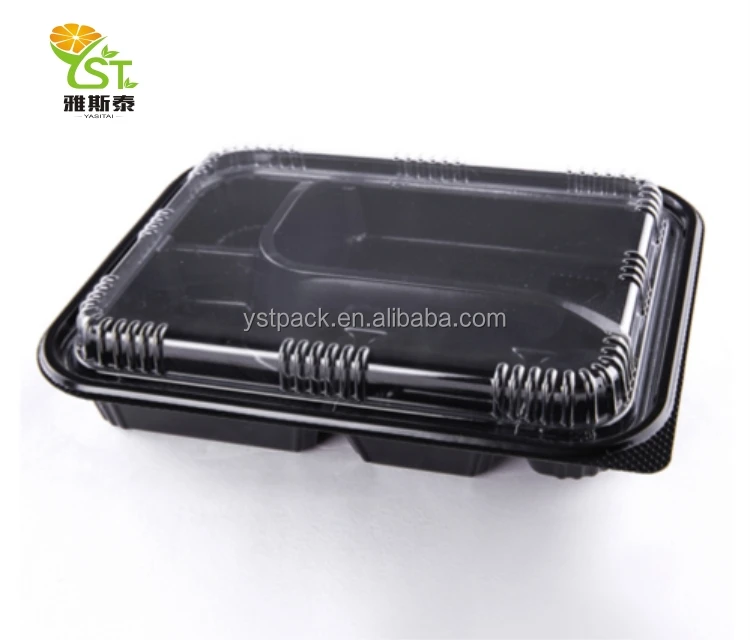5-compartment Disposable Plastic Airline Catering Lunch Box/divided plate with lid