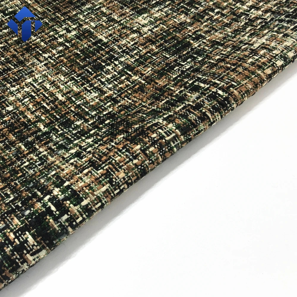 
Woolen acrylic yarn classic design tweed suit woven fabric for women coat 