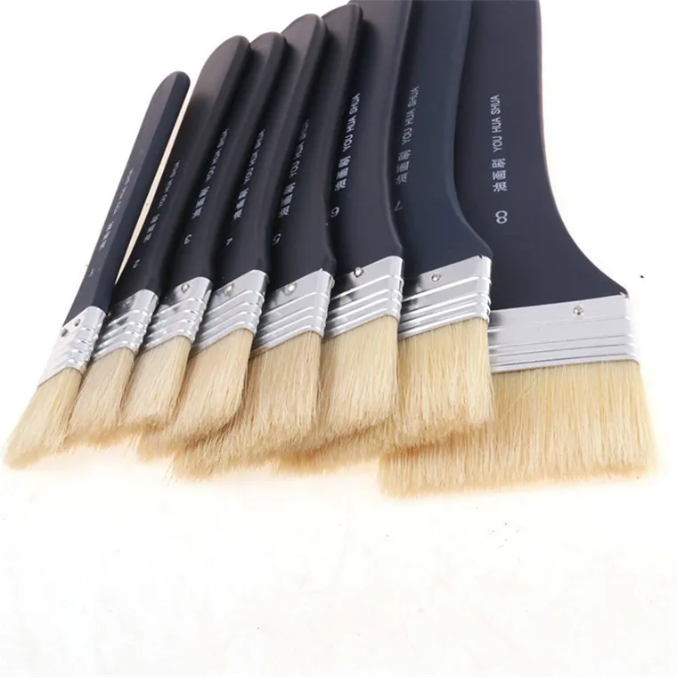 Giorgione Wholesale 8Pcs Hot Selling High Quality Bristle Hair Plastic Handle Artist Paint Brush In Stock