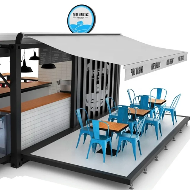 China Suppliers prefab Mobile Pop-Up Coffee Shop Container Design 20FT Prefabricated Shipping Container Coffee Shop