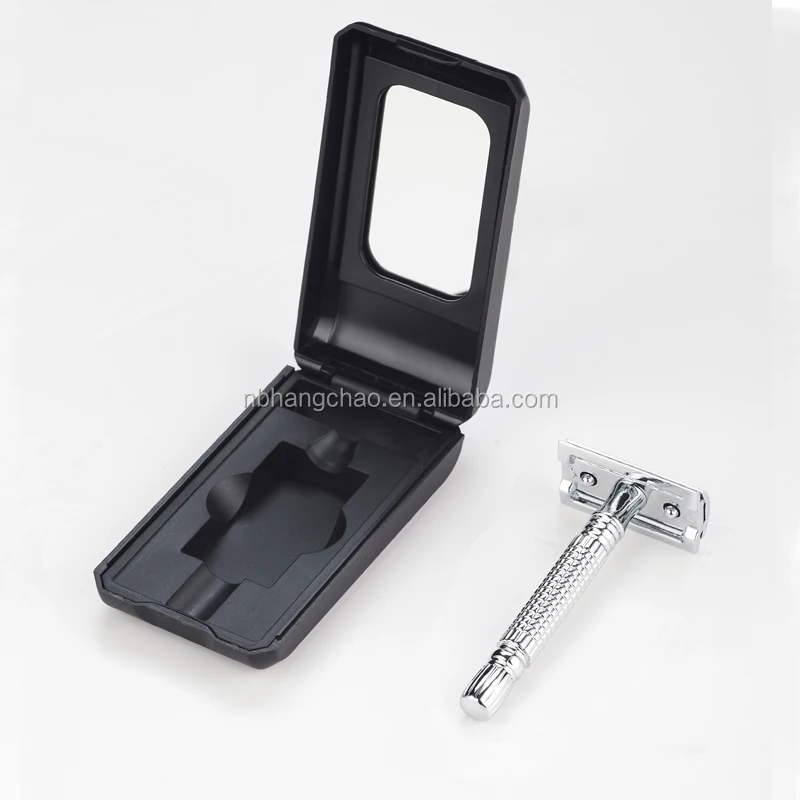 Manual Shaver Beard Shaving Razor with Mirror Travel Box