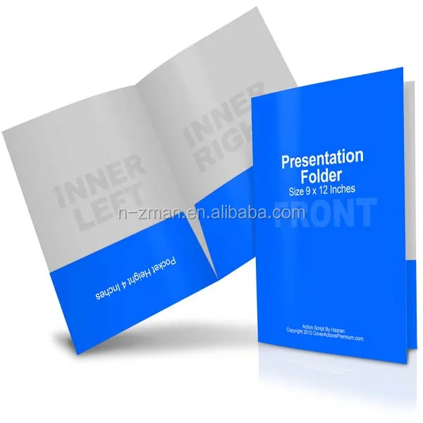 Custom Paper Presentation Folder, Paper Pocket Presentation Folder, White card paper Presentation Folder
