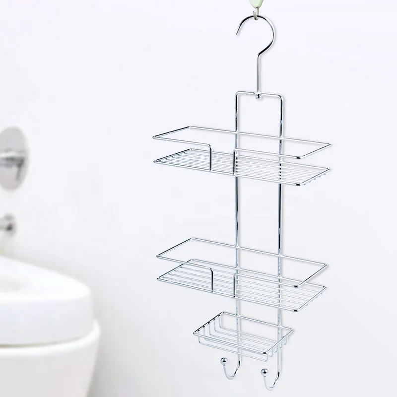 Triple Tier Bath Towel Shelf Iron Wire Wall Mount Corner Tower Rack Bathroom Accessories With Hooks Hanging Rack Shelving