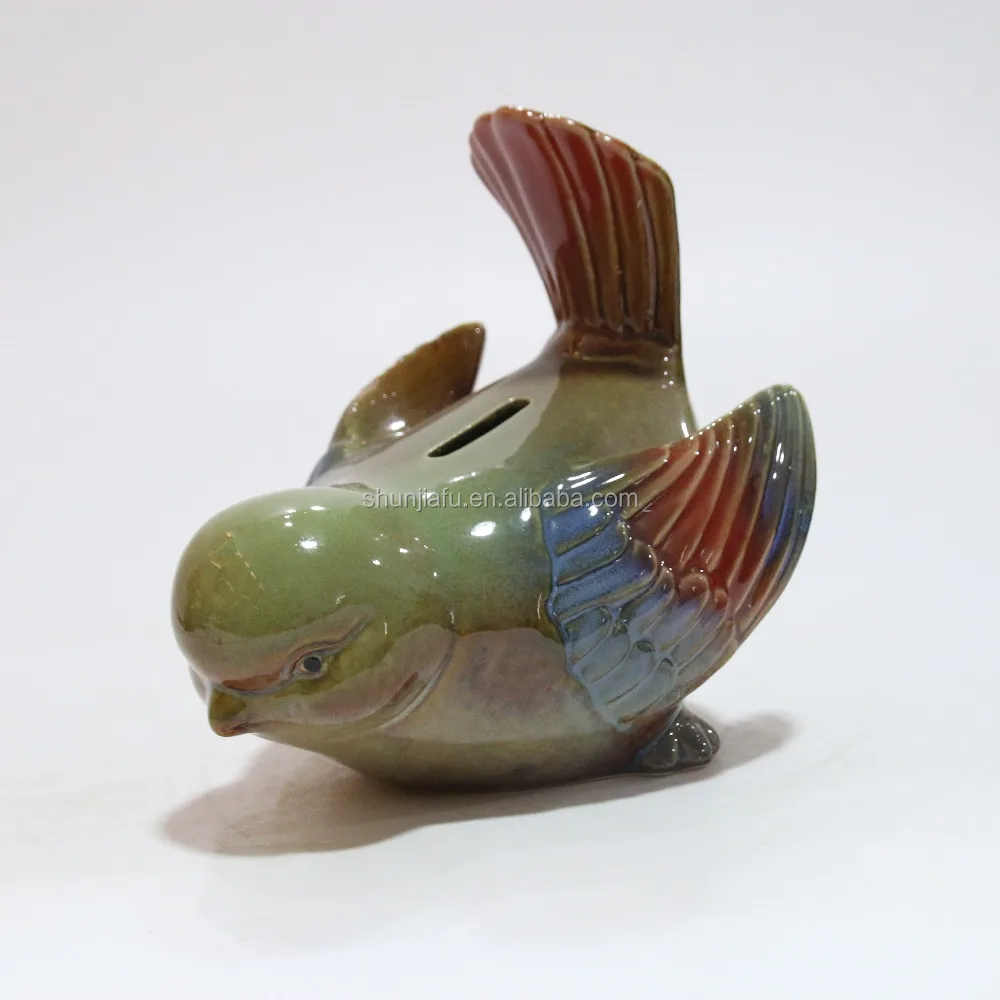 Bird Shaped Ceramic Piggy Bank Money Saving Box For Kids
