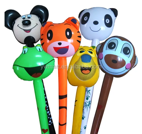 
Hot sell high quality new shape PVC inflatable animal stick toys for children 