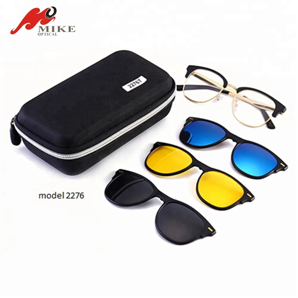TR90 frame TAC lens magnetic clip on sunglasses with case