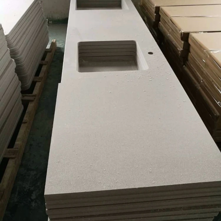 Popular Customized  White Quartz Stone  Kitchen Countertop  and  Vanty top