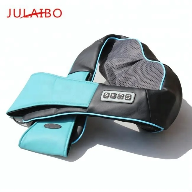 Hotselling new style shiatsu kneading neck and shoulder massage belt neck massager blue and black  with dust bag