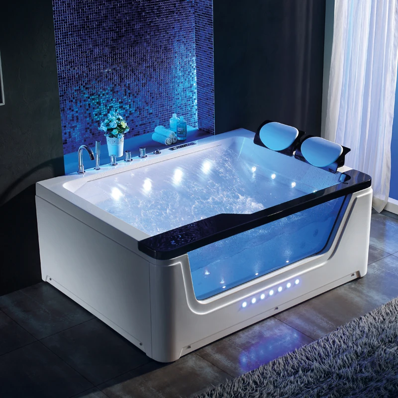 Thailand Price Bathing With air Bubble Waterfall 2 Person whirlpool Bathtubs Big Size Bath Tub Acrylic Bathtub