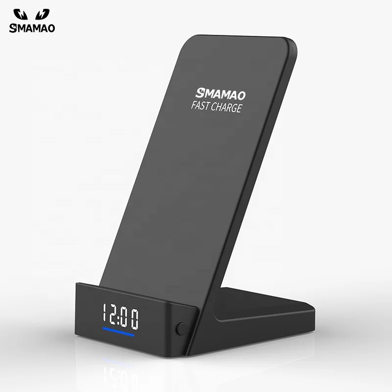 Smacat Newest mobile phone Qi wireless charger stand universal compatible  with clock