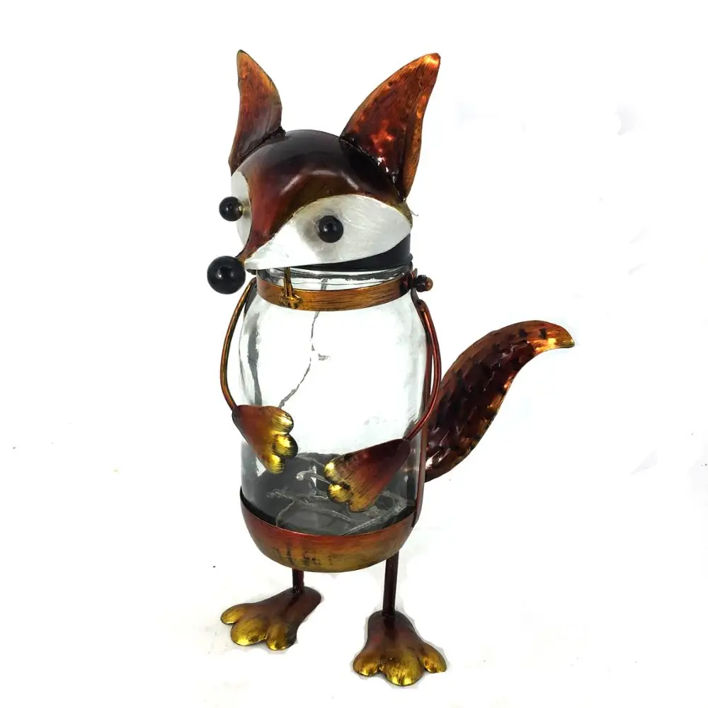 Металлический Лисий солнечный свет, беспроводная светодиодная Солнечная настольная лампа, садовая лампа