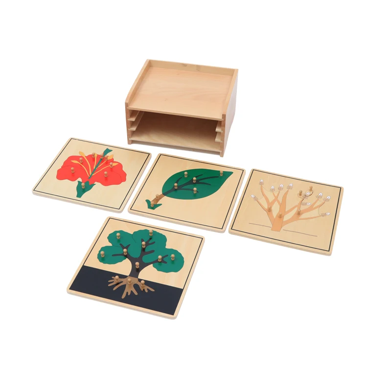 Baby montessori equipment teaching aids materials toy Botany Puzzle Cabinet