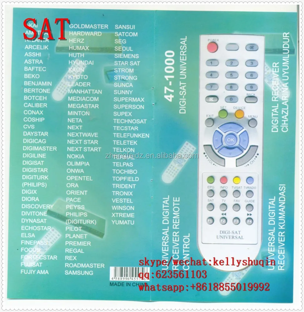 SAT universal remote control 2000 in 1