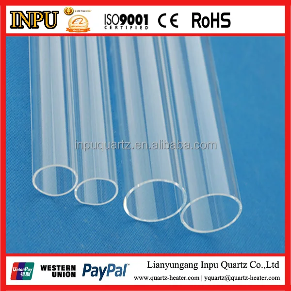 Straight Crystal Clear Quartz Glass Cylinder Tubes with different dimeter