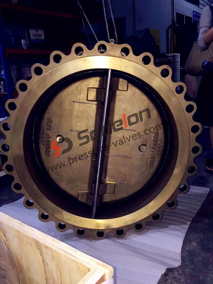 Wafer /lug type engine marine bronze C95800 butterfly valve