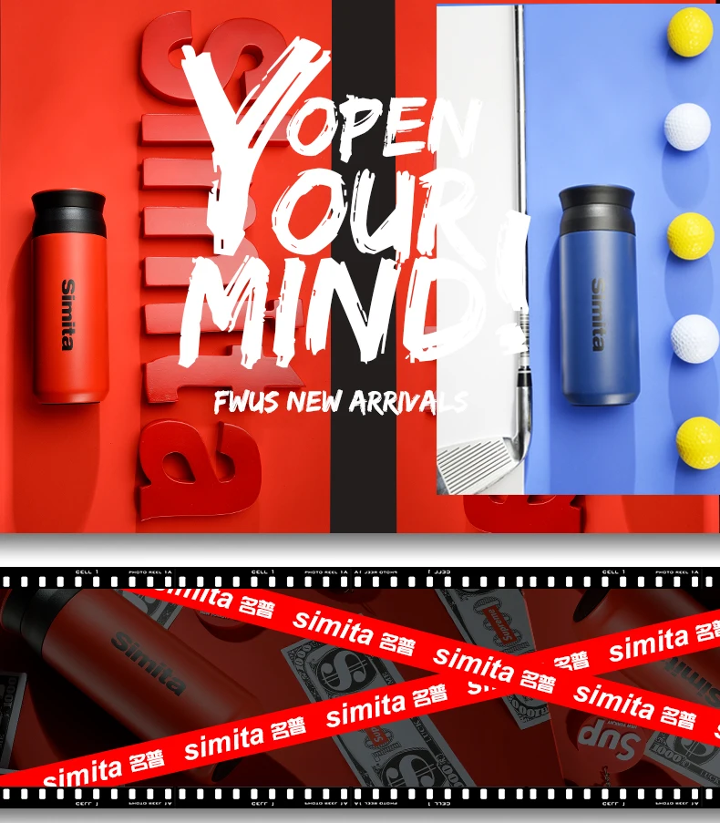 
SIMITA Water Bottles 400ml Vacuum Flask 304 Stainless Steel Insulated Leak Proof Thermos bottle for Sports 