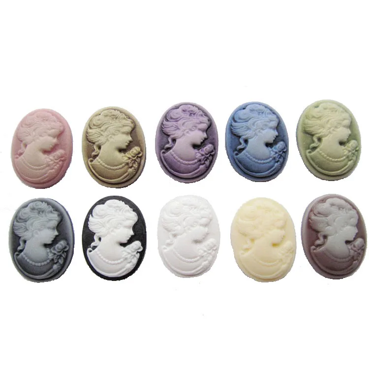 Custom Rose Flower Oval Resin Cameo for Jewelry Making