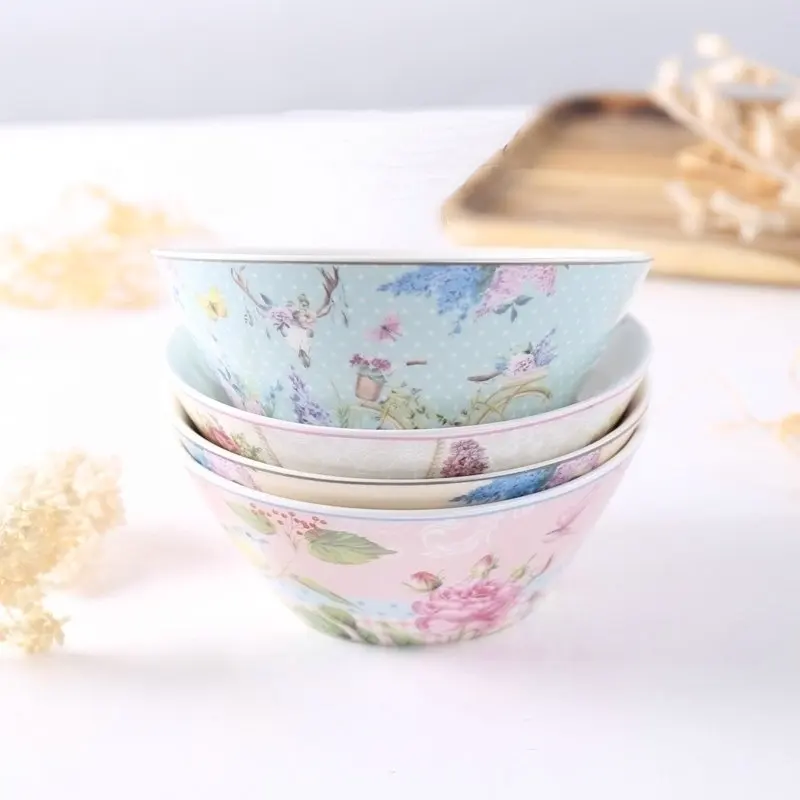 Оптовая продажа с фабрики, миска из костяного фарфора, керамическая миска для закусок с цветочным дизайном
