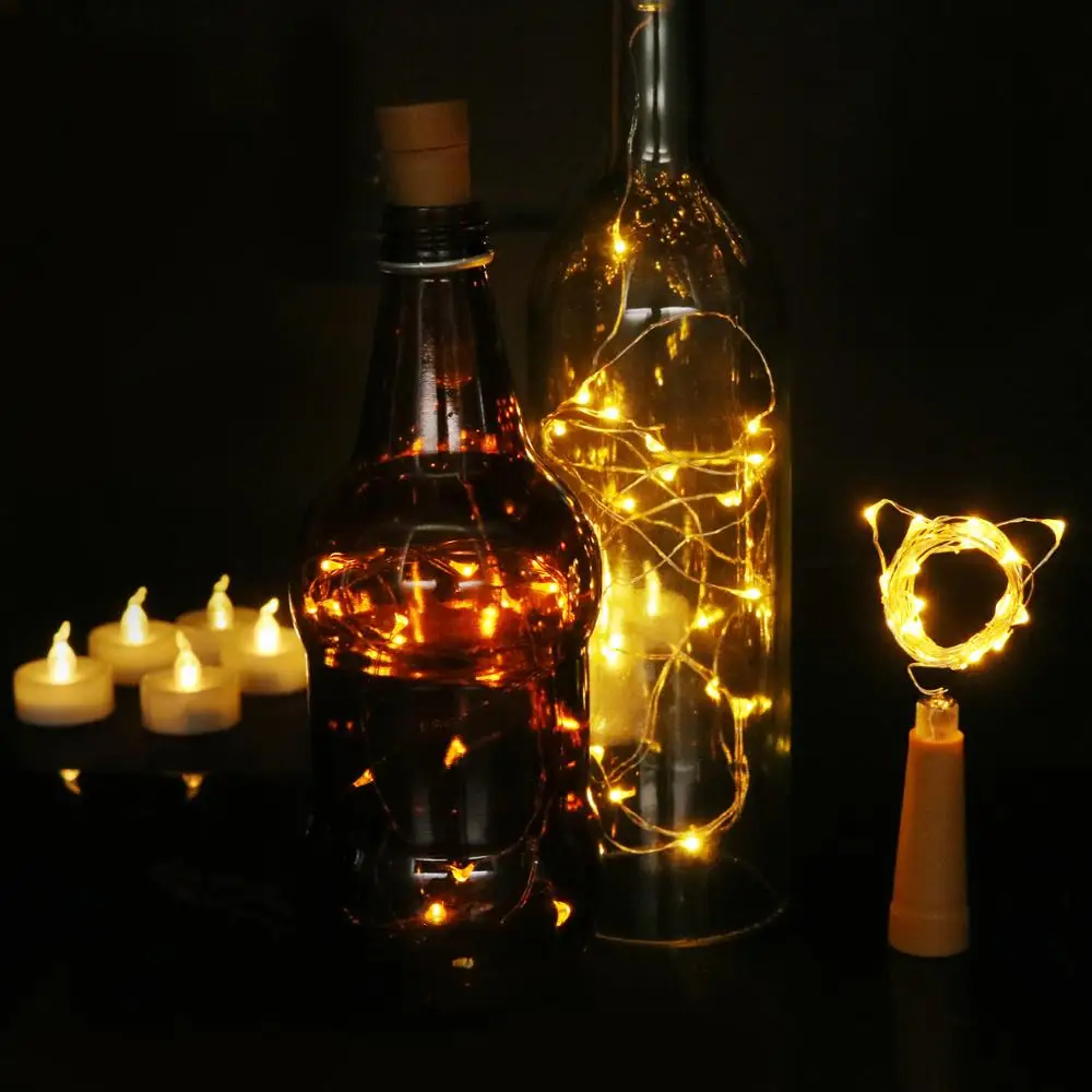 Wine Bottle Cork Lights Copper Wire Fairy Light Battery Operated For Christmas Party Bar String Lights Decoration
