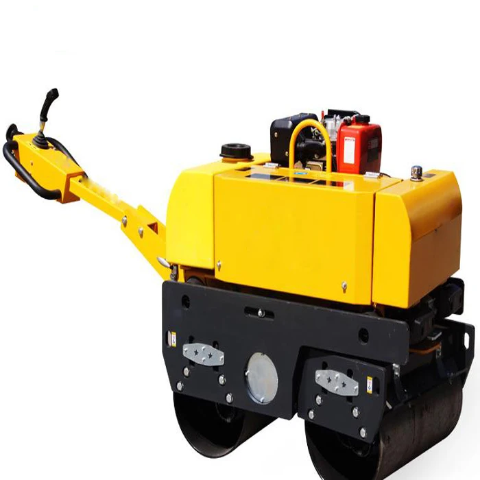 Walk behind double drum hydraulic diesel engine vibratory mini road roller