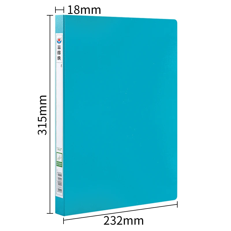 Fudek Custom Logo PP Plastic Clamp Binder A4 Size Commercial Metal Clip File Folder