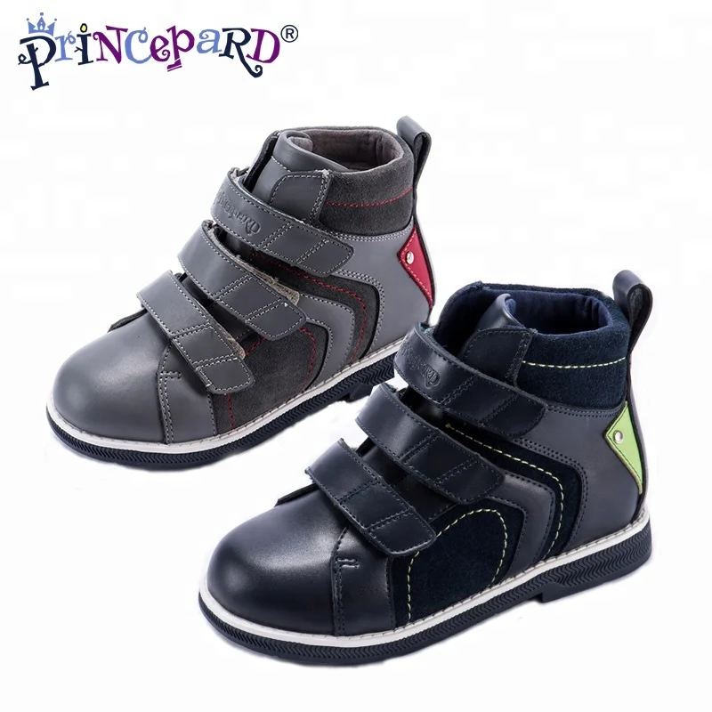 Princepard new orthopedic shoes kids leather upper velvet lining and insoles casual shoes for boys