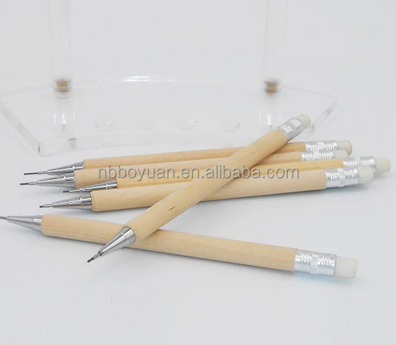 
Wooden Mechanical Pencils School Use Pen With Eraser 