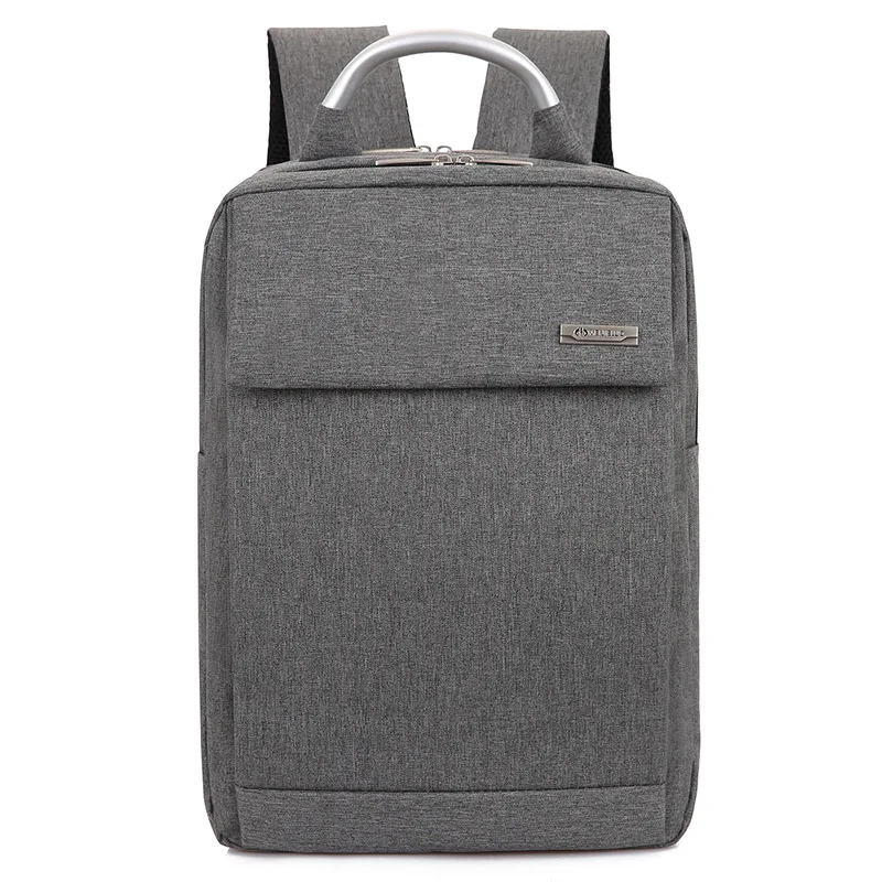 fashion solid color bagback aluminum alloy handle bag man business travel laptop backpack
