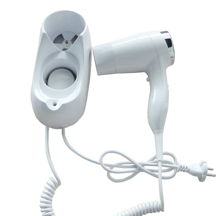 Custom White Plastic wall mounted hotel household hair blow dryer