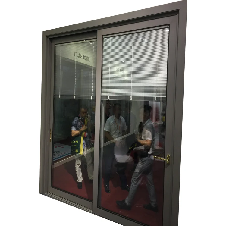 2.0mm profile thickness tempered glass aluminium sliding door