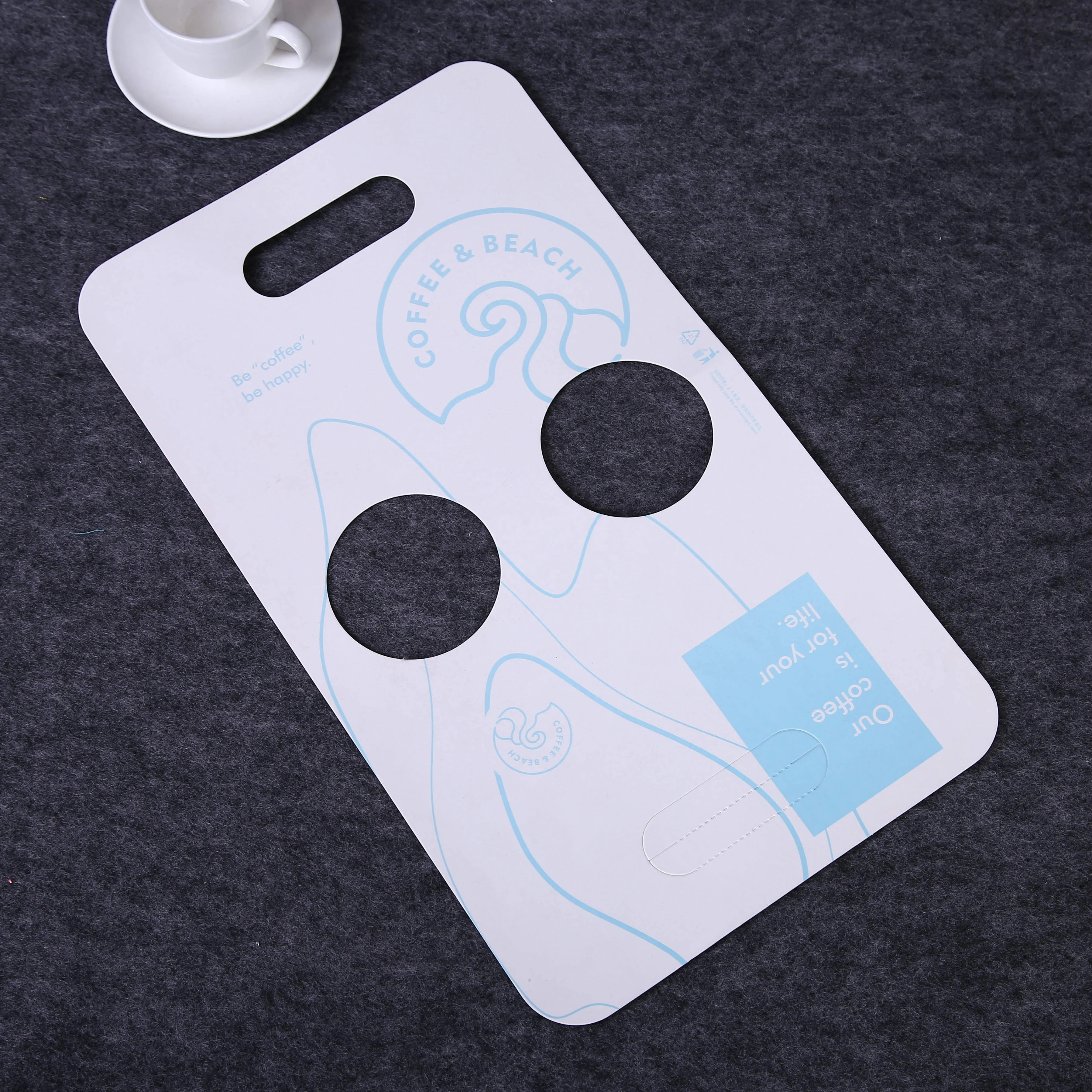 
Tea Coffee Hot and Cold Drinks 2 Cup Paper Cardboard Tray Holder Carrier 