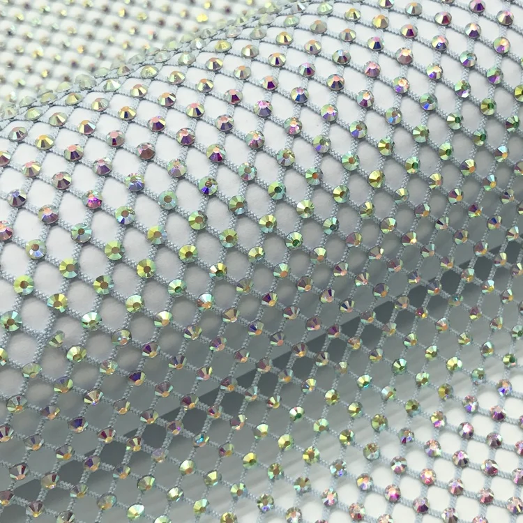 Прямая поставка с завода, черный с AB/прозрачный горный хрусталь, сетка для обрезки ткани