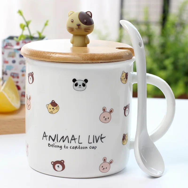 
Zogift Cute Korean Design Water Cup Ceramic Mugs Kids Cartoon Mug 