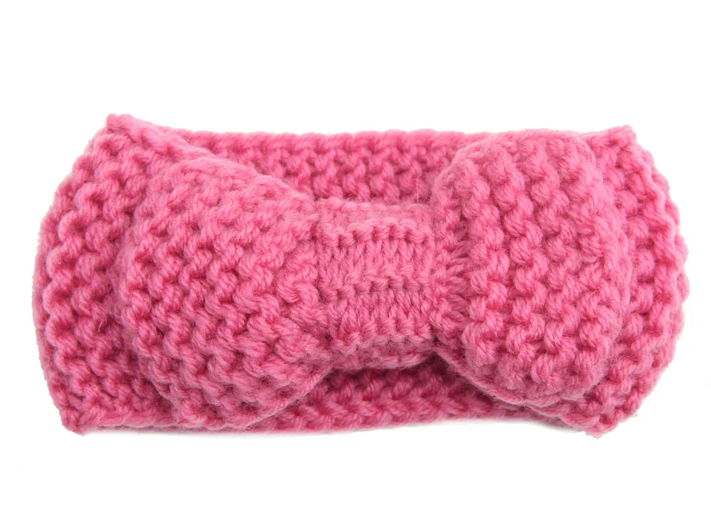 Knitted Baby Big Bow Headband Crochet Knit Headwrap