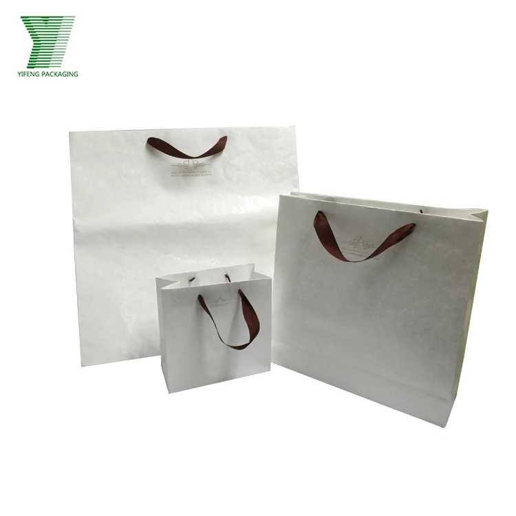 Elegant custom size decorative ribbon design gift packaging paper bags