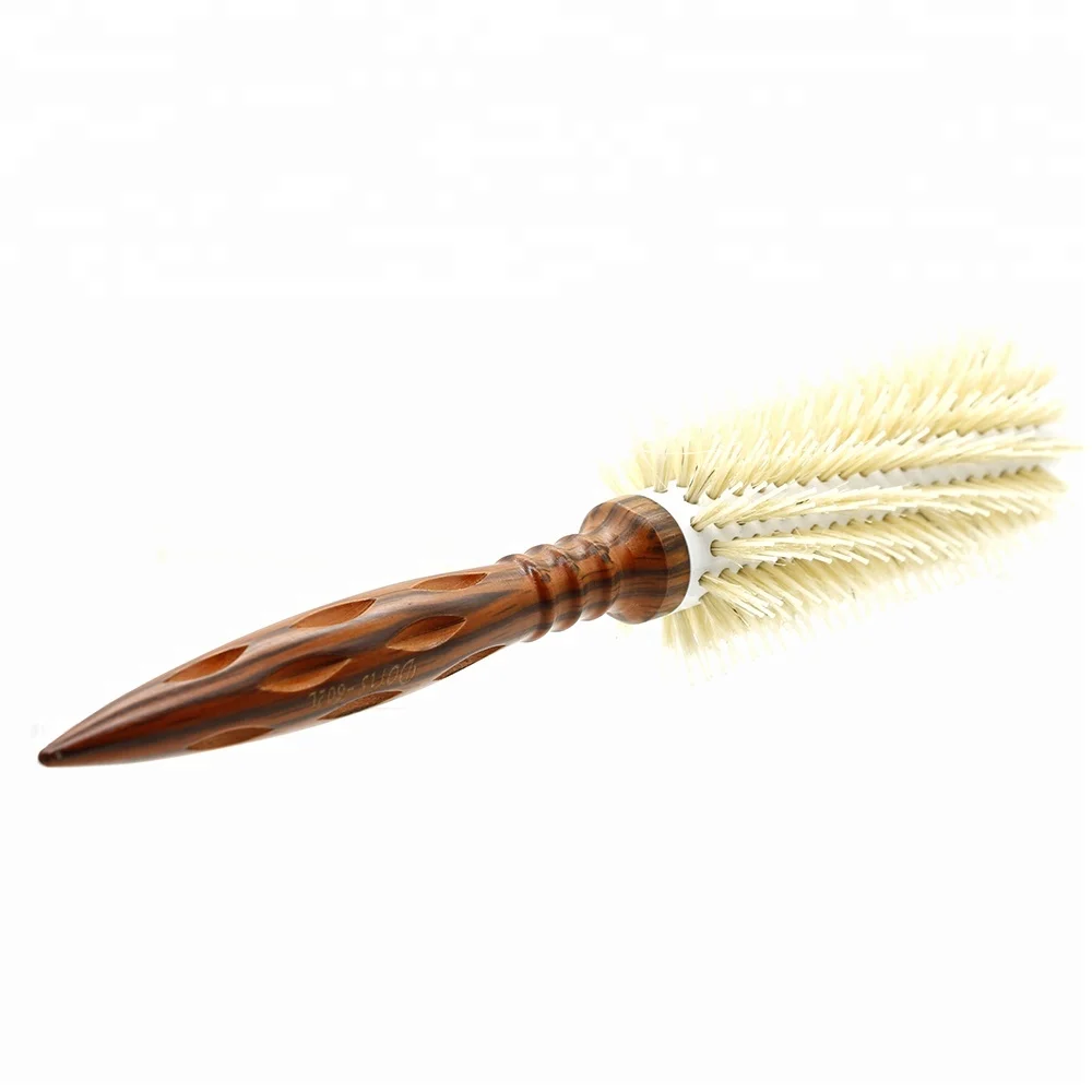 Professional Curly Hair Comb Bamboo Hair Anti-static barber brush Twill Hairdressing Wooden Round Comb For Salon