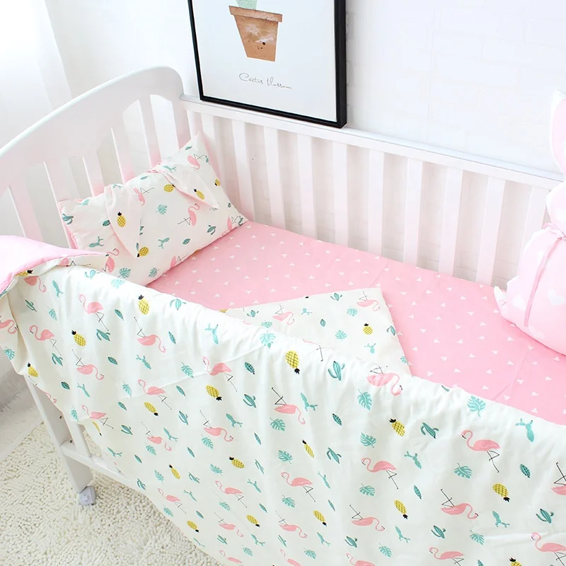 Latest Custom Super Soft 100% Cotton Newborn Baby Bedding Quilt 3 Pic Set Bed Sheet Design