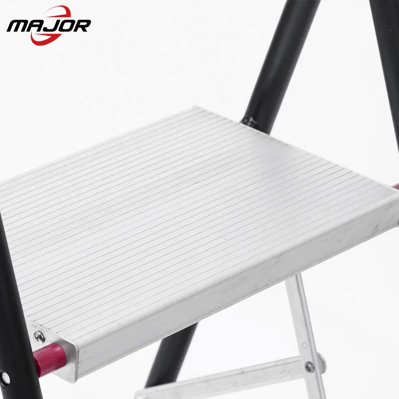 2-in-1 Aluminum Folding Portable Cart 3 Step Ladder Hand Truck Stool Ladder 330Lbs Heavy Duty Portable Cart with Two Wheels