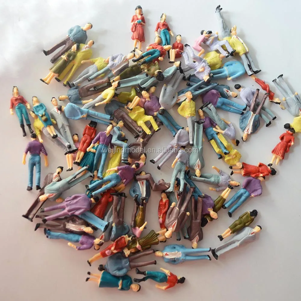 
200pcs 1:50 scale train building people Painted Model Train Passenger People Figures Scalea Scenery 