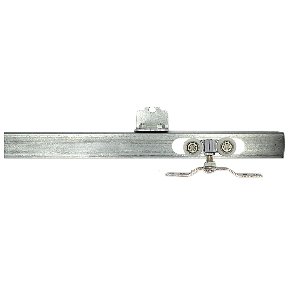 2.4m*1.2mm Heavy Duty Sliding Door Hanger Glide Track Rail With Hanging Guide Wheel Rollers