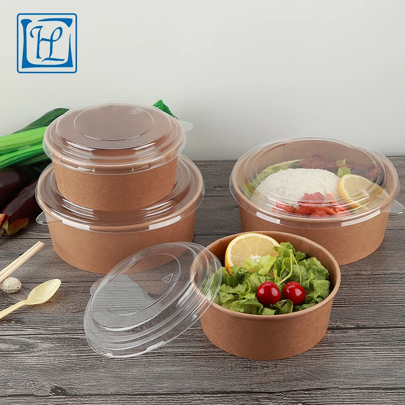 
Chinese manufacturer direct sale disposable round kraft paper bowl 