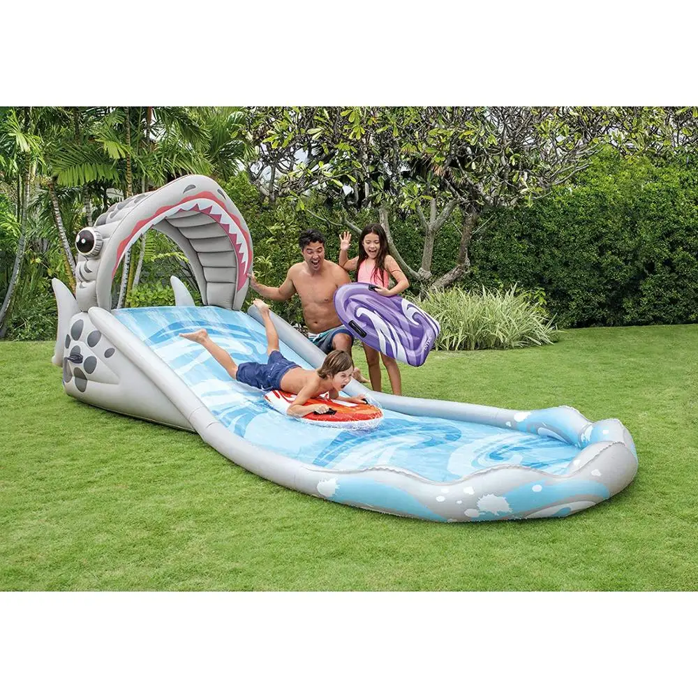
Factory sales Summer Kids Play Outdoor Game Toys Long Inflatable Speed Triple Splash Water Slip and Slide 