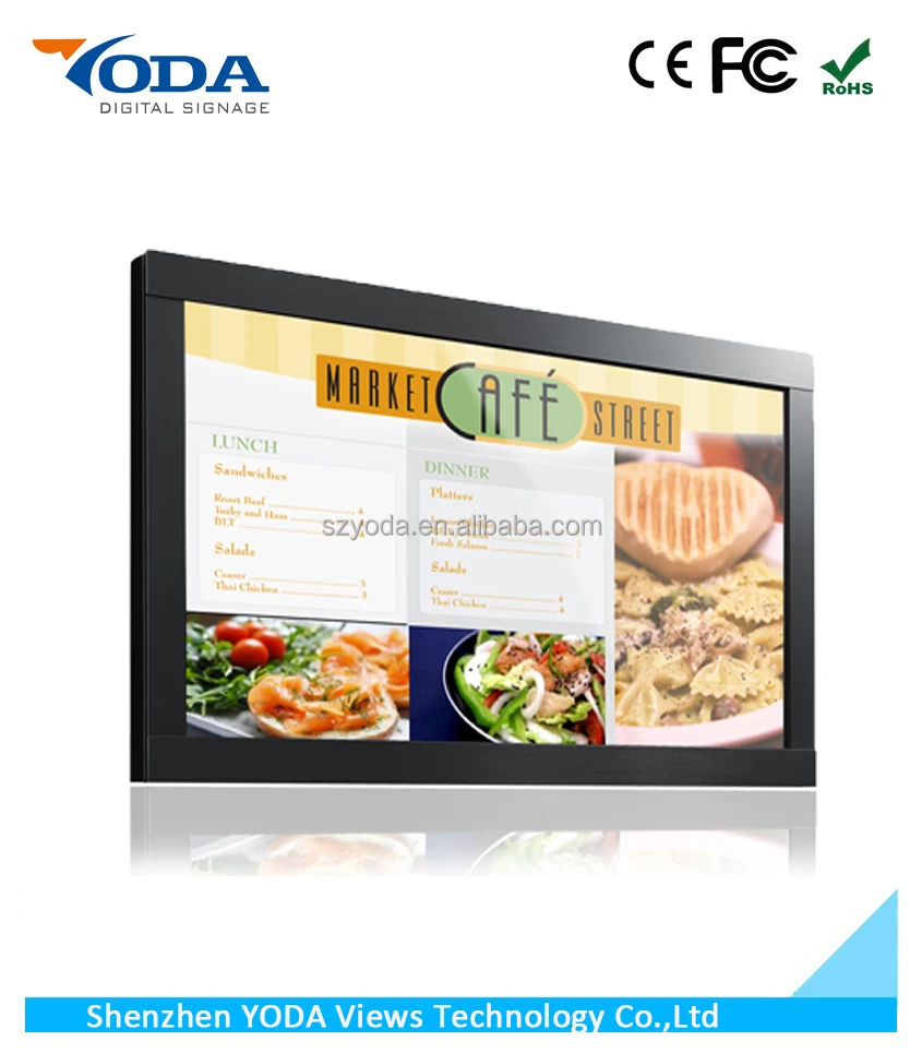 47inch wall mount TV menu board for restaurant/canteen/cafe/snack bar
