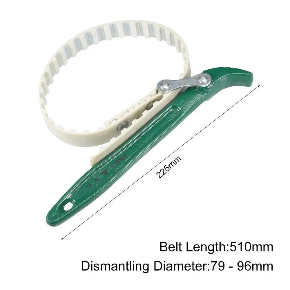 Car Tool Green Yellow Adjustable Anti-slip Belt Filter Strap Wrench