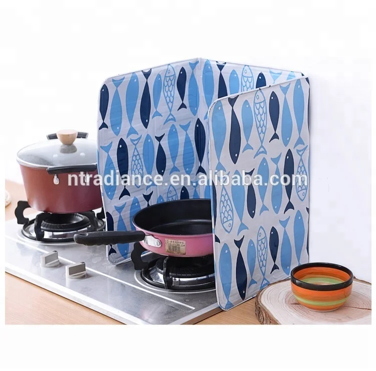 Защита для кухонного стола из алюминиевой фольги с принтом рыбы