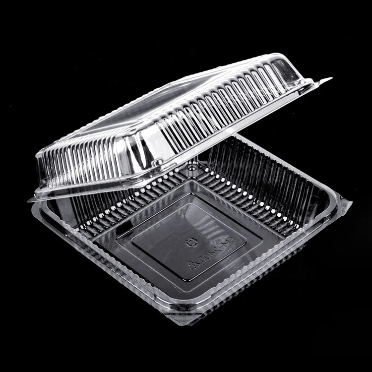 Custom  plastic square storage food packaging box with lid