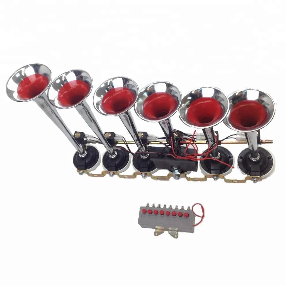 6 iron trumpets with melody air horn
